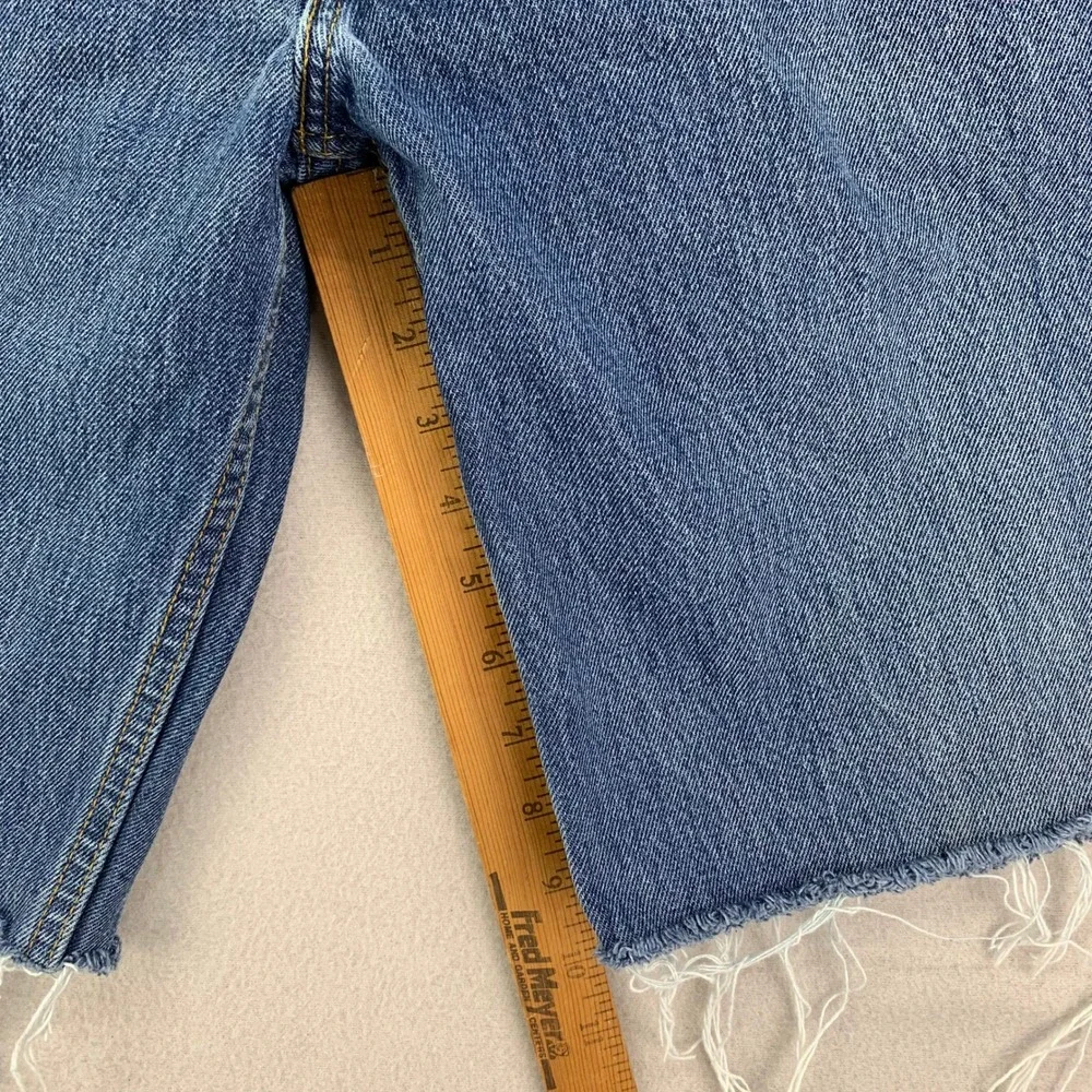 Levi's Jorts Mens 36 Blue Cut Off Jean Shorts Western Denim Y2K Loose‎